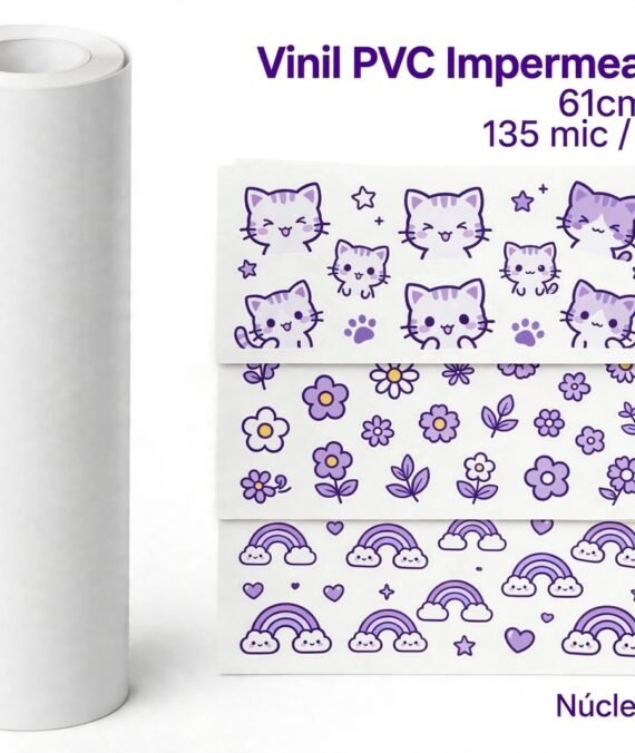 Rollo de vinil adhesivo imprimible blanco mate