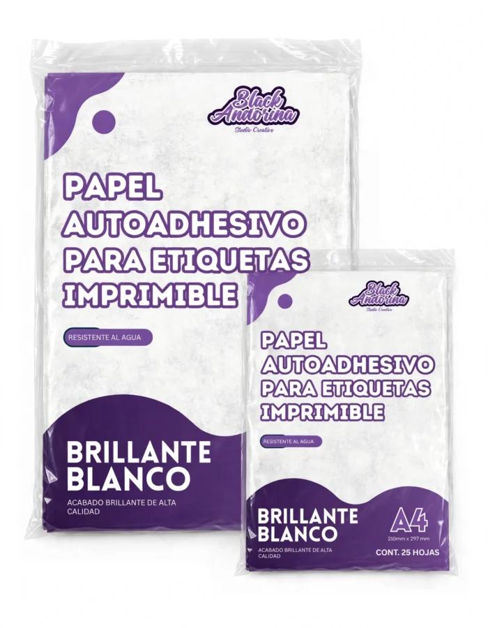 Papel de Etiquetas Brillante resistente al agua a4 para stickers y etiquetas