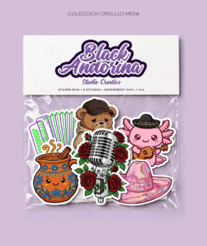 pack de stickers de 7cm de 6, 12 y 20 piezas de coleccion mexicana