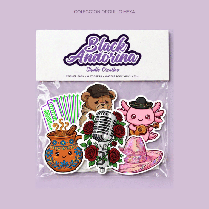 pack de stickers de 7cm de 6, 12 y 20 piezas de coleccion mexicana