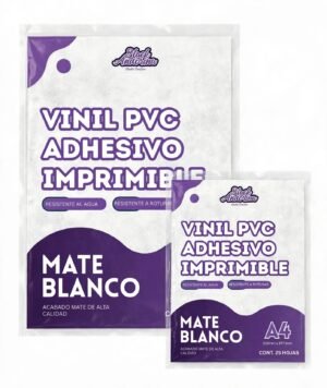 Vinil adhesivo imprimible PVC acabado mate en tamaño a4